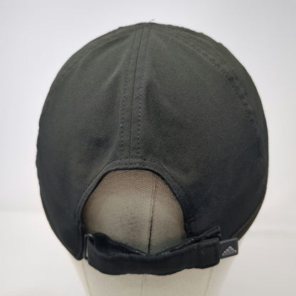 Adidas Baseball Cap Black One Size Climalite Strapback Embroidered Logo Hat
