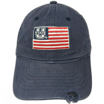 Zephyr Utah State University US Flag Blue One Size Baseball Cap Hat Adjustable