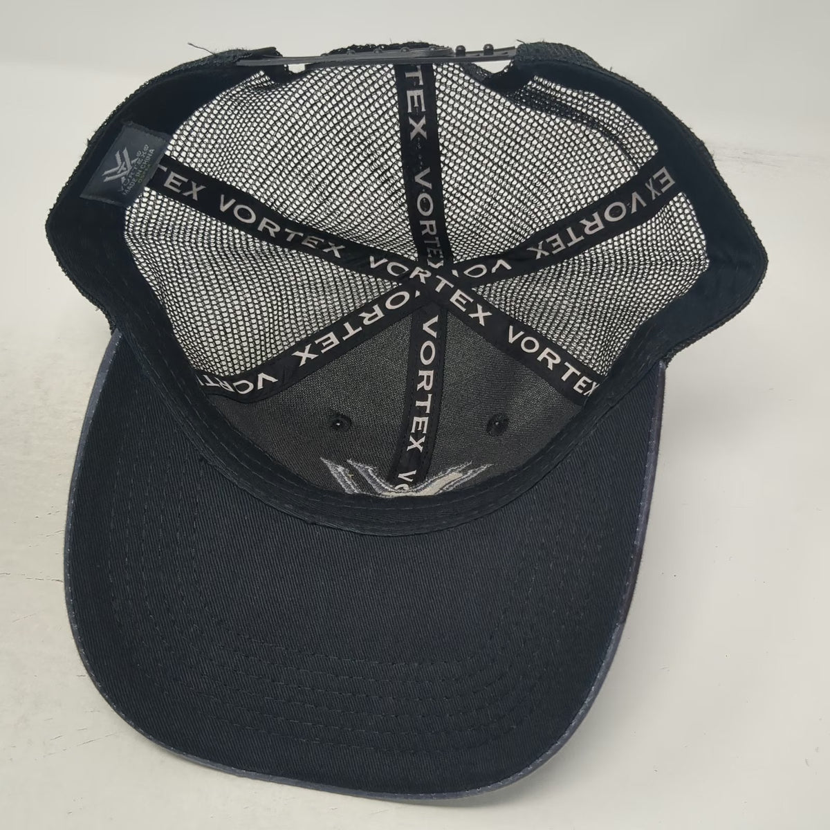 Vortex Trucker Hat Black Camo One Size Mesh Snapback Embroidered Logo Outdoor