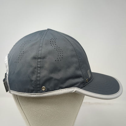 SAAKA Baseball Cap Gray One Size Perforated Performance Strapback Athletic Hat