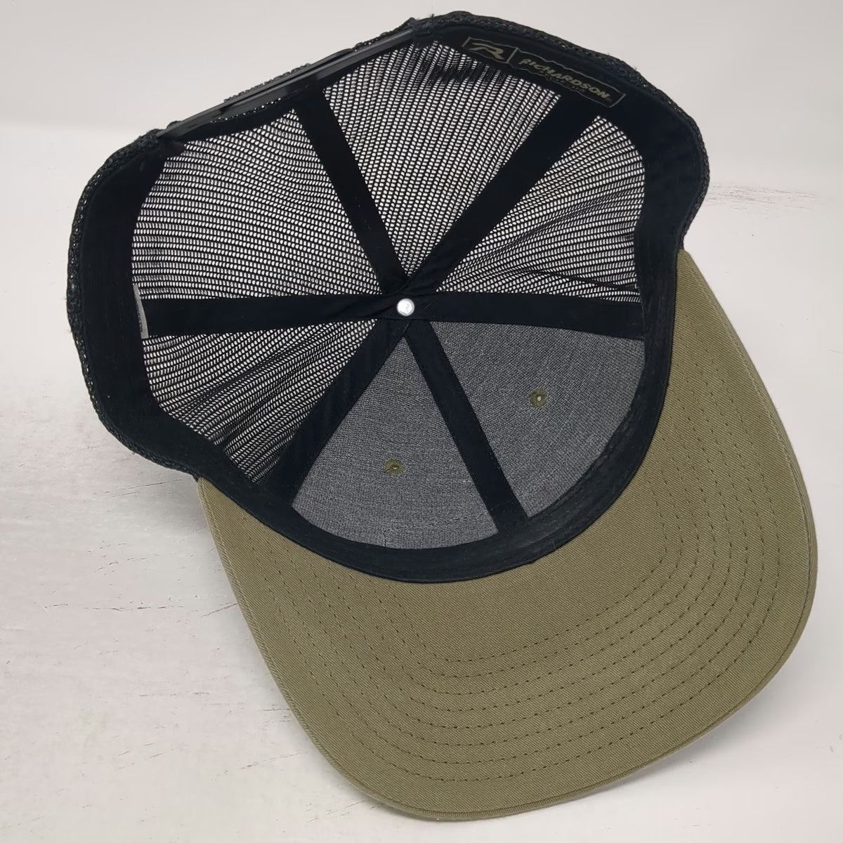 Richardson Trucker Hat Green One Size Black Rifle Coffee Company Mesh Snapback