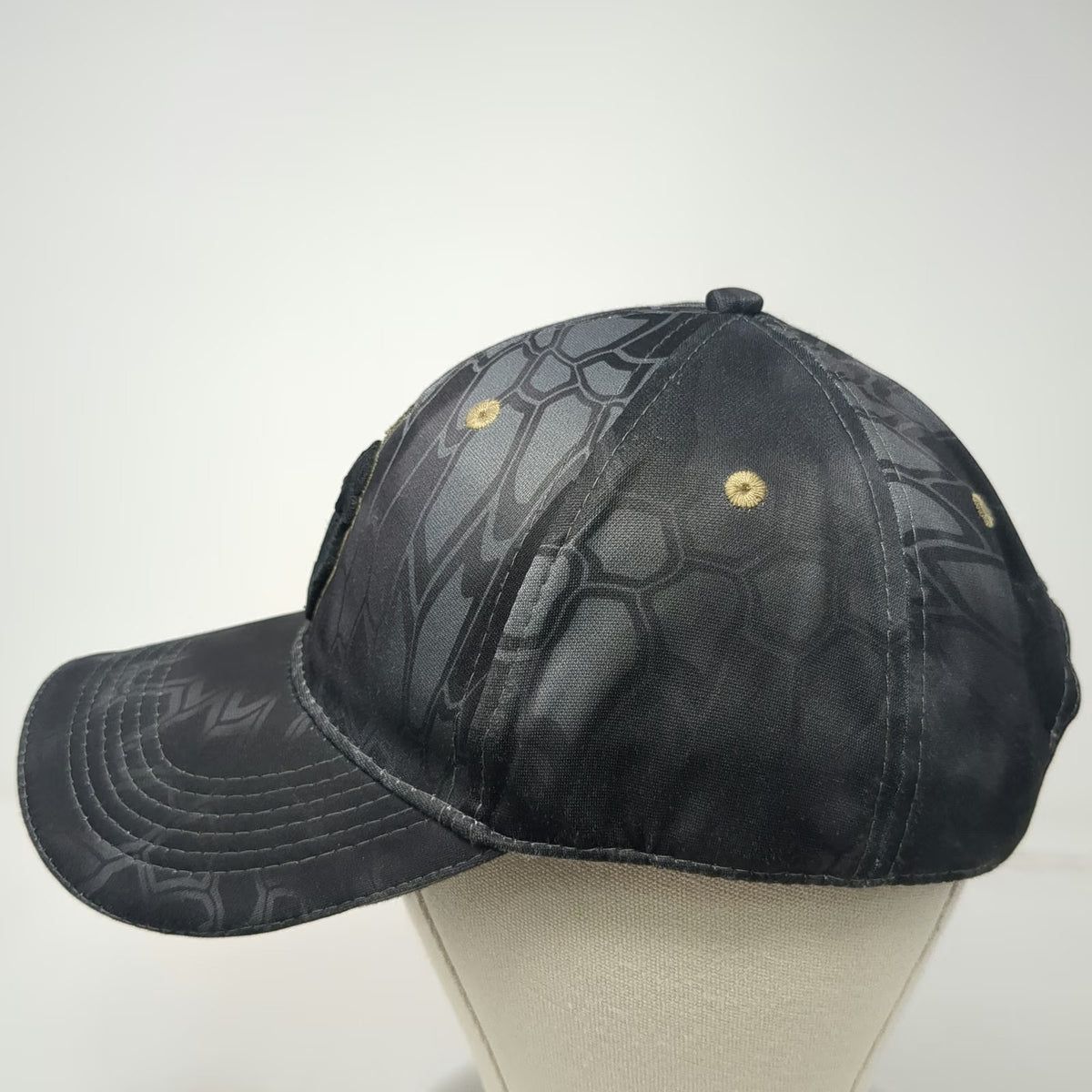 Kryptek Baseball Cap One Size Black Gray Gold Typhon Camo Spartan Helmet Hat
