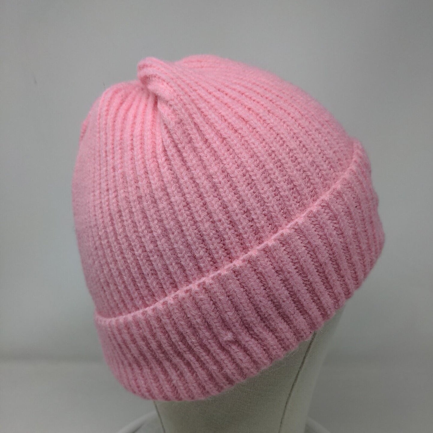 Dog Mom Ribbed Knit Beanie Hat Pink One Size Embroidered Solid