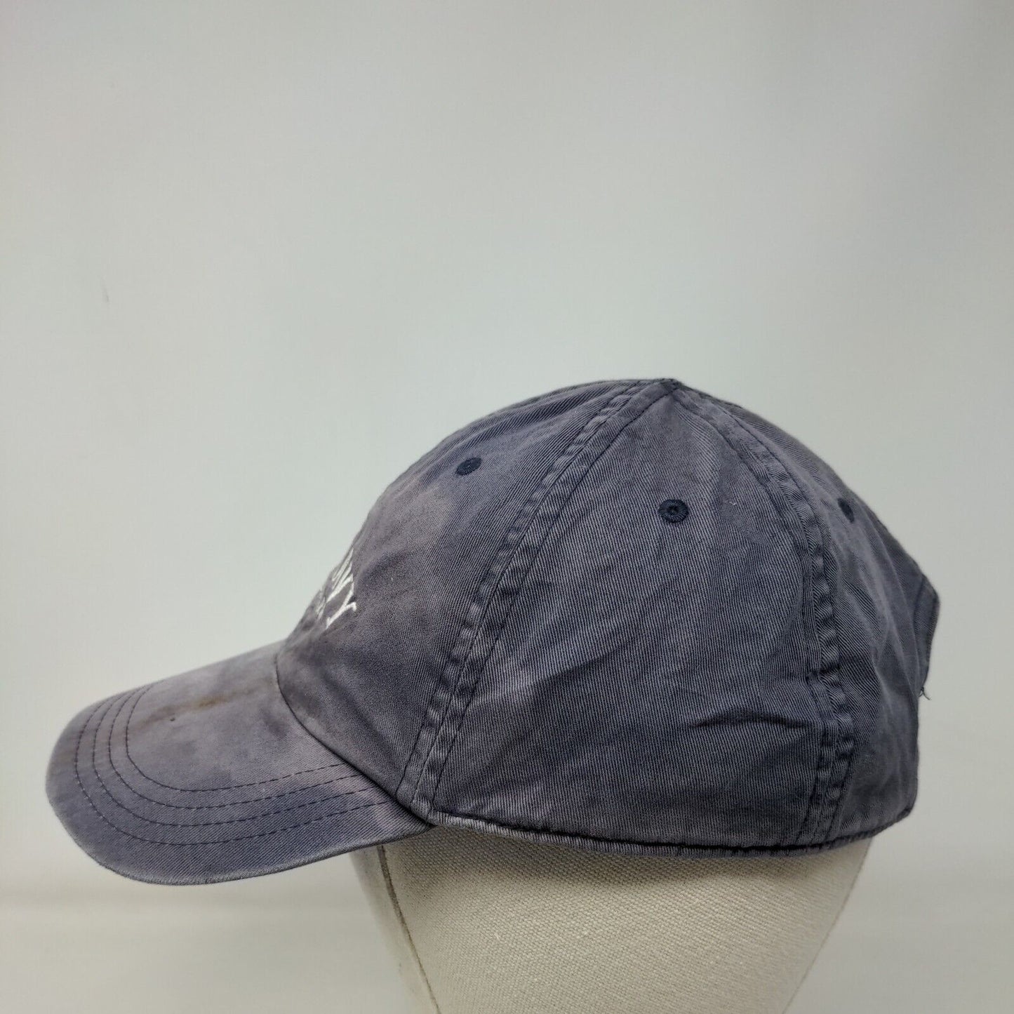 Old Navy Slideback Hat Blue M/L Adjustable Embroidered Vented Holes 6 Panel