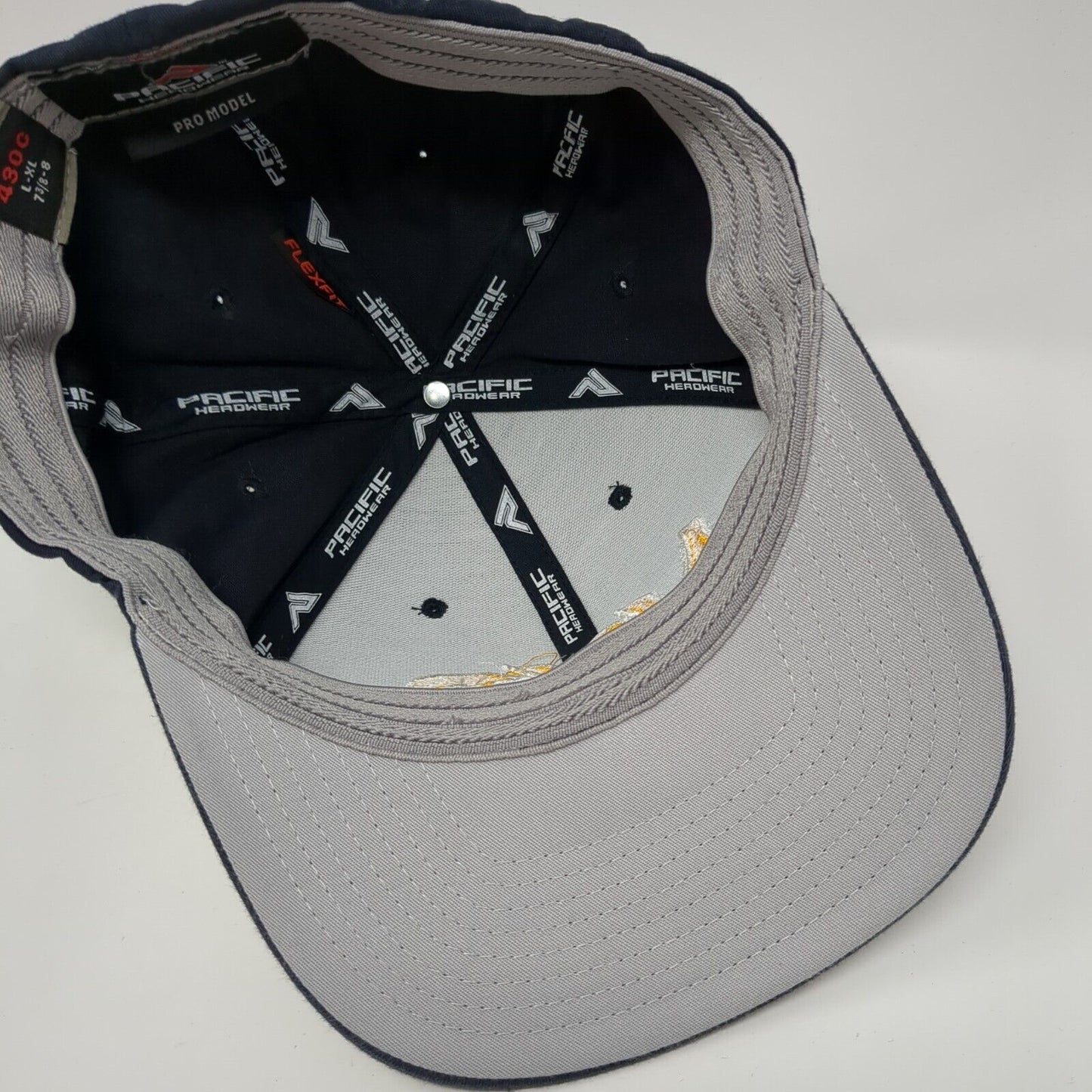 MYB Fitted Hat Blue 7 3/8-8 Embroidered Solid Flexfit Pacific Headwear