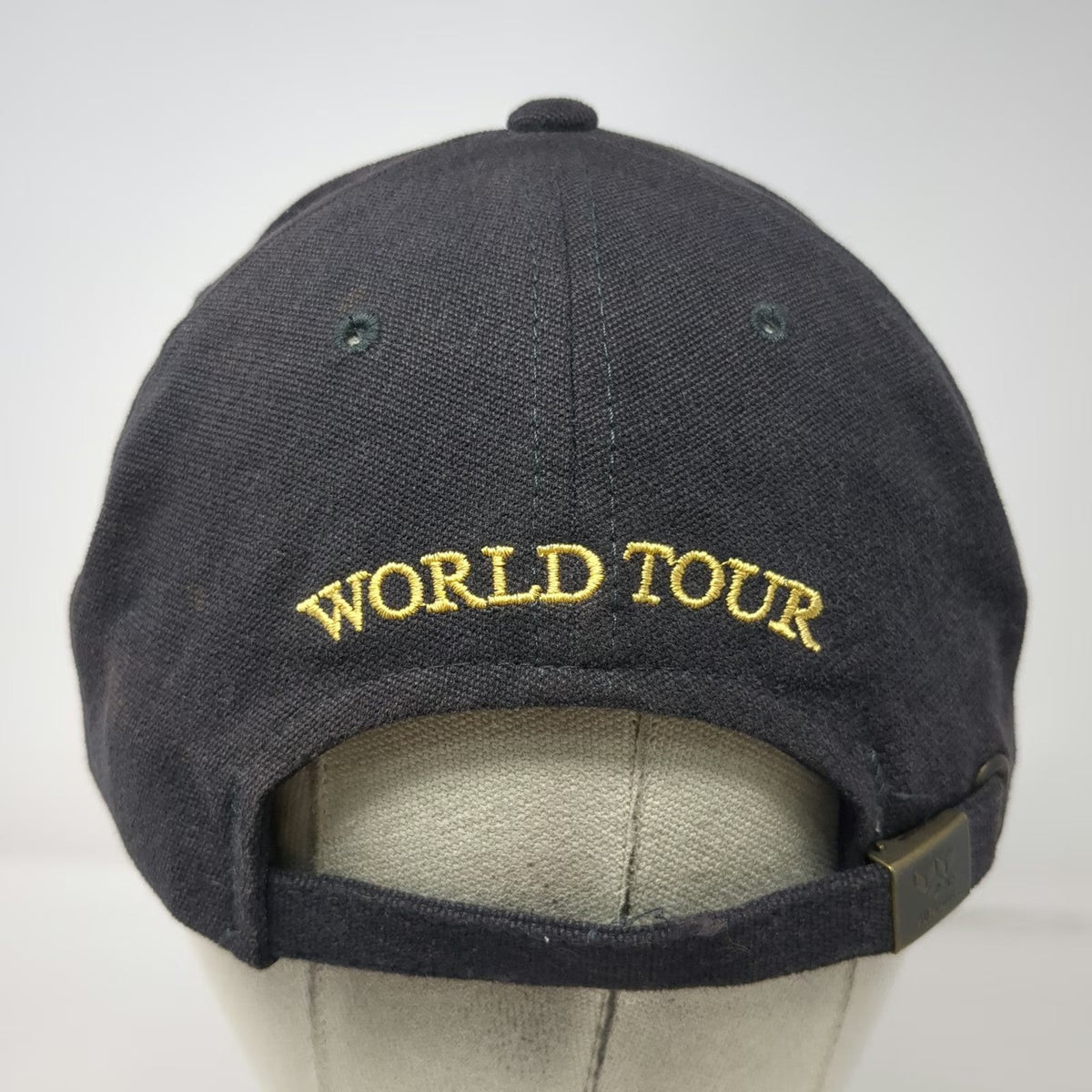 Yupoong Cap Gray World Tour Yanni Musician Concert Slideback Hat Vintage 90's