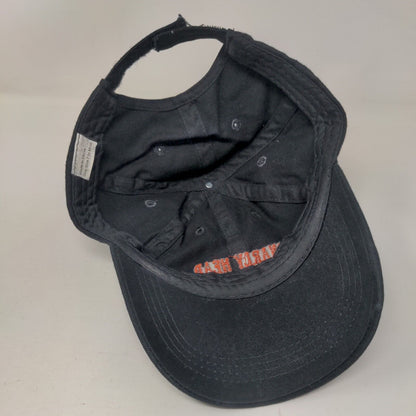 Gnarly Head Strapback Hat Black OSFM Adjustable Embroidered Vented Holes 6 Panel