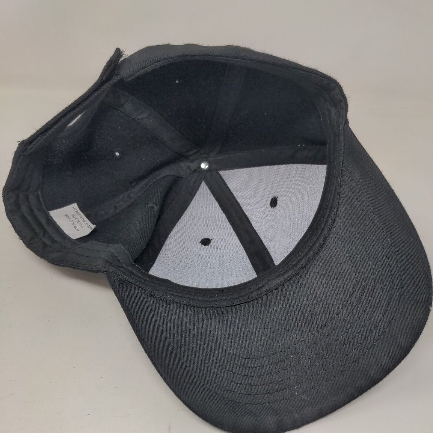 Snurkey Strapback Hat Black One Size Adjustable Graphic Print Vented Holes