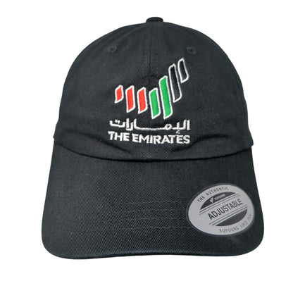 The Emirates Slideback Hat Black OSFA Adjustable Embroidered Yupoong