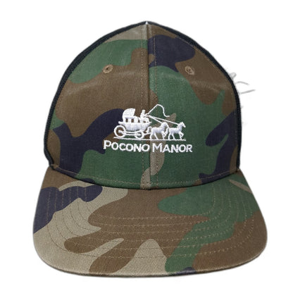 Outdoor Cap Trucker Hat Green Brown One Size Pocono Manor Snapback Mesh Camo PA