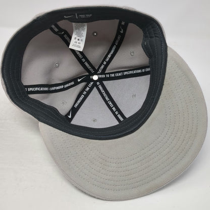 Wolf Head Nike Cap Gray L Blue Swoosh Dri-Fit Wolf Head Hat Embroidered Logo
