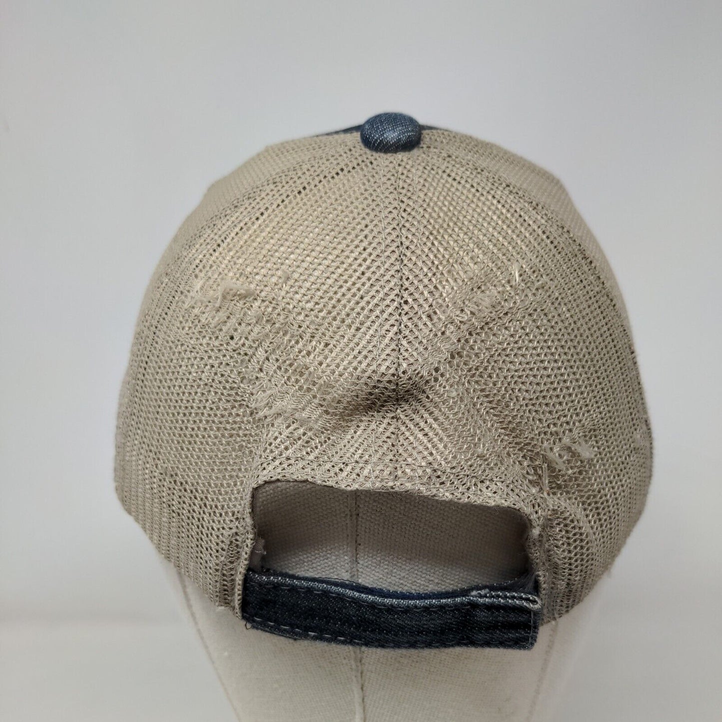 Panera Bread Strapback Trucker Hat Blue OS Adjustable Embroidered Mesh Back