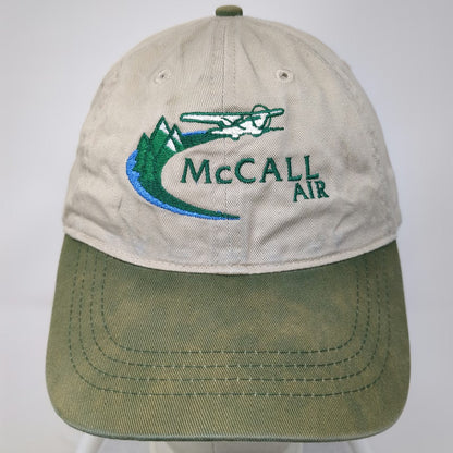 Otto McCall Air Baseball Cap Beige Green OSFM Embroidered Plane Mountains Hat