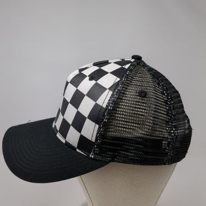 No Boundaries Snapback Trucker Hat Black One Size Adjustable Mesh Back Check