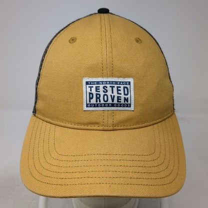 The North Face Trucker Hat Yellow One Size Mesh Back Snapback Patch Outdoor Cap