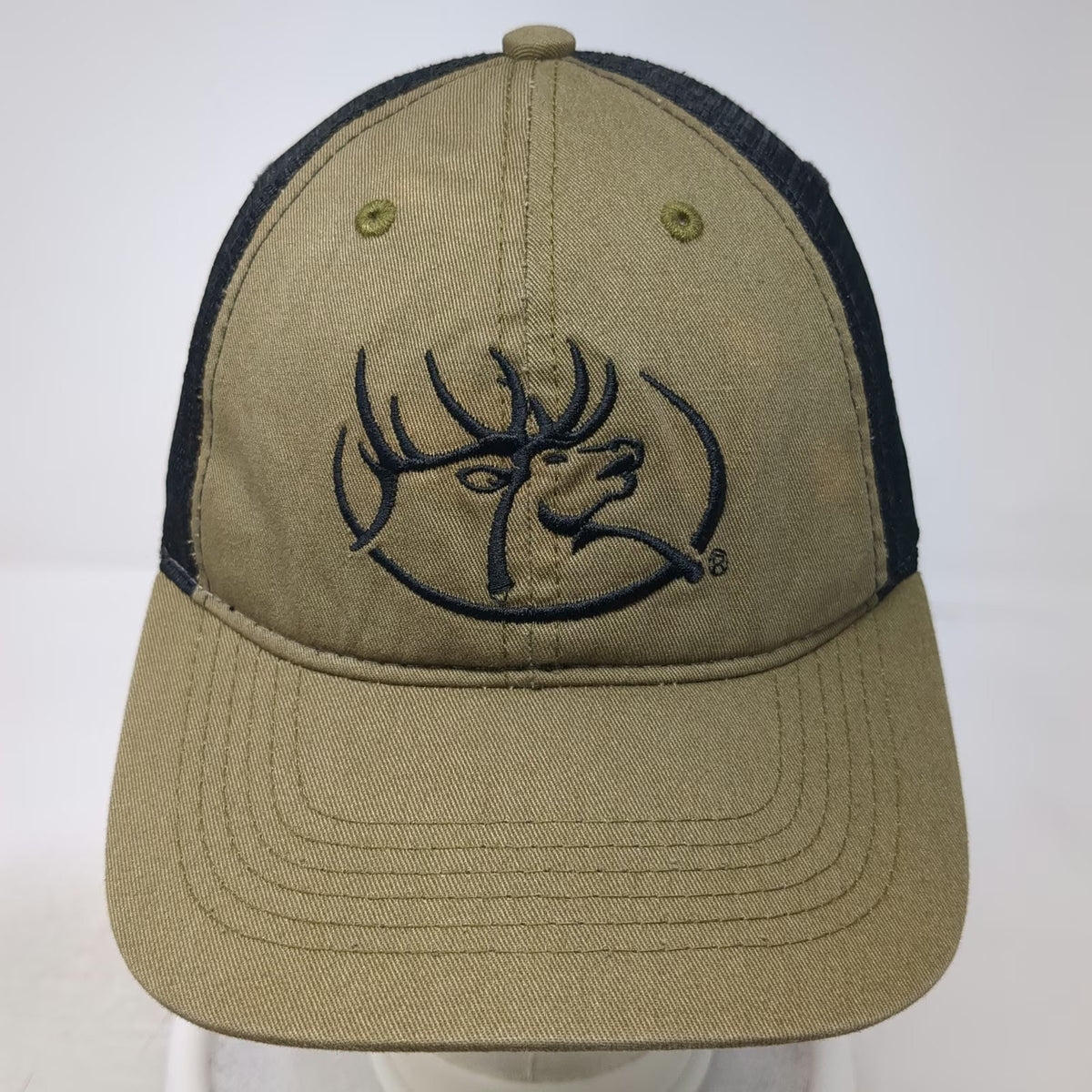 Rocky Mountain Elk Foundation Trucker Hat Green Black One Size Snapback Mesh
