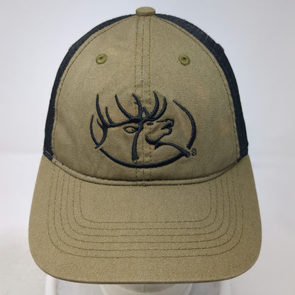 Rocky Mountain Elk Foundation Trucker Hat Green Black One Size Snapback Mesh