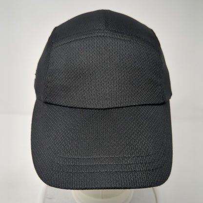 Headsweats Strapback 5 Panel Cap Black OS Adjustable Blank Coolmax Polyester