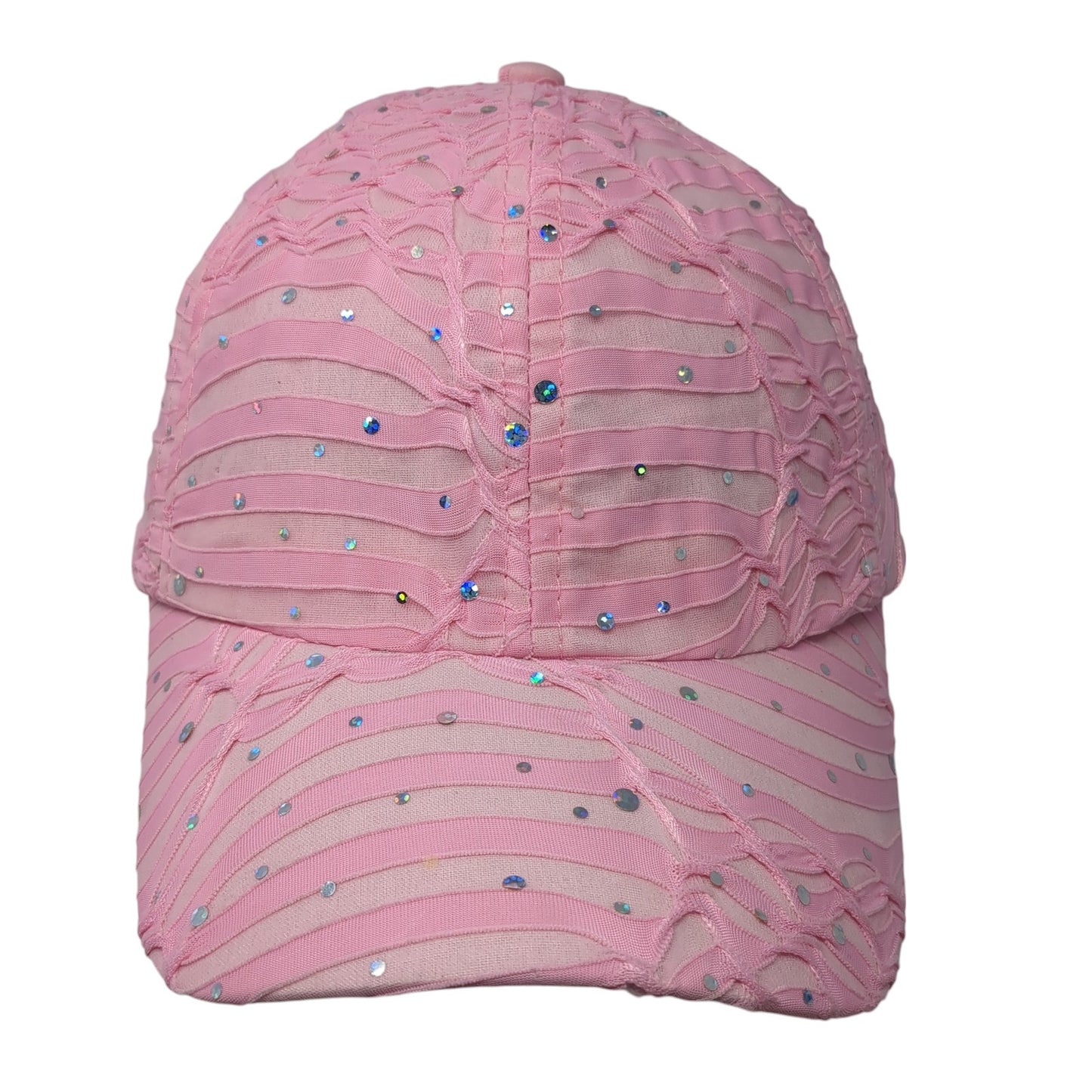 Unbranded Strapback Hat Pink One Size Sequin Bling Adjustable 6 Panel