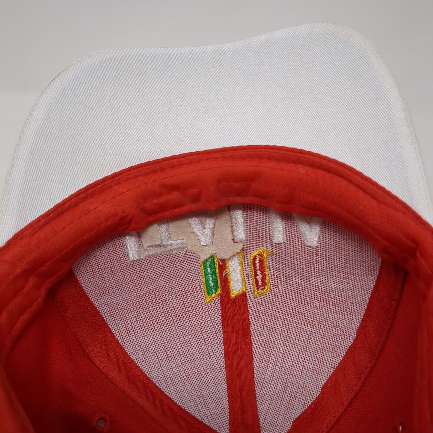 Italia Strapback Hat Red One Size Adjustable Embroidered Patriotic 6 Panel