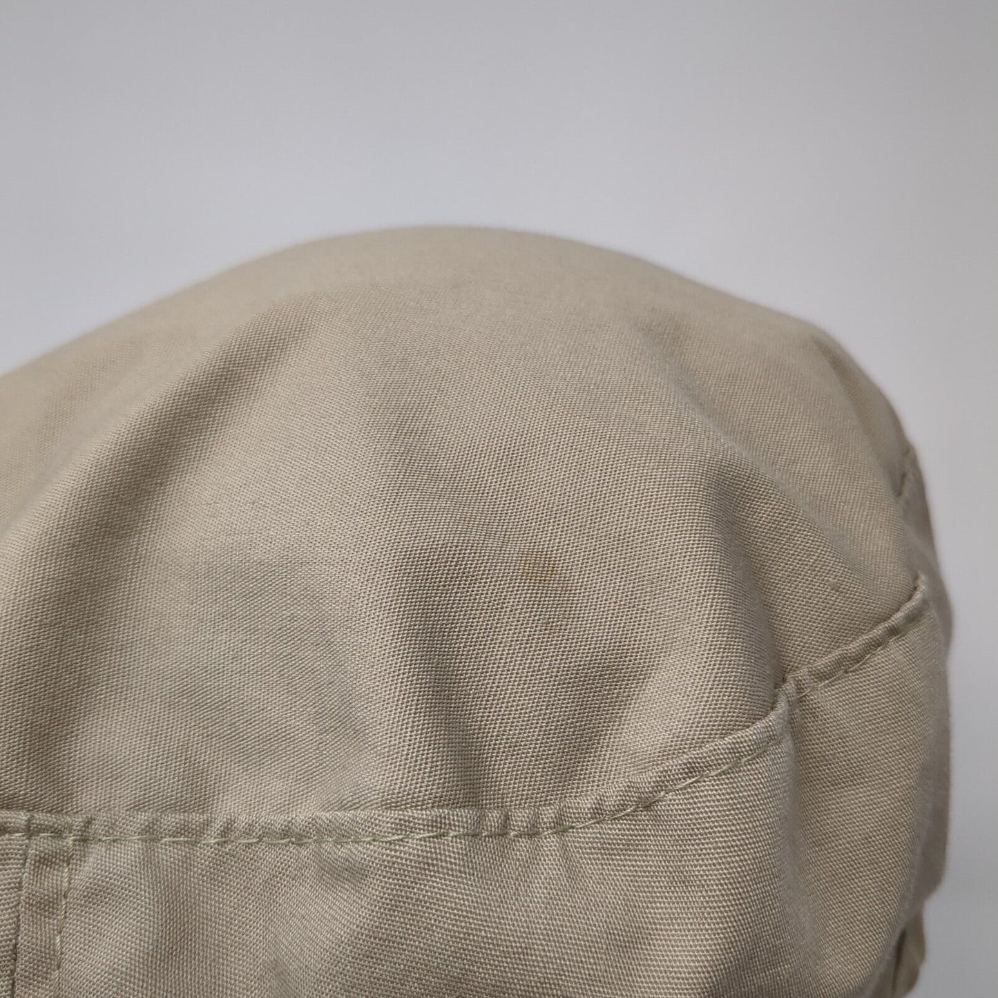 DP Newsboy Flat Cap Tan One Size Adjustable Lightweight Snap Button Blank