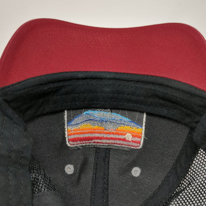 Legacy Trucker Hat Gray Red Black One Size Mountain Sunset Patch Mesh Snapback