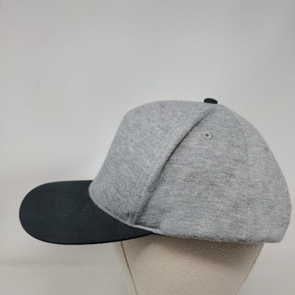Beechfield Snapback Hat Gray One Size Adjustable Colorblock 6 Panel Blank