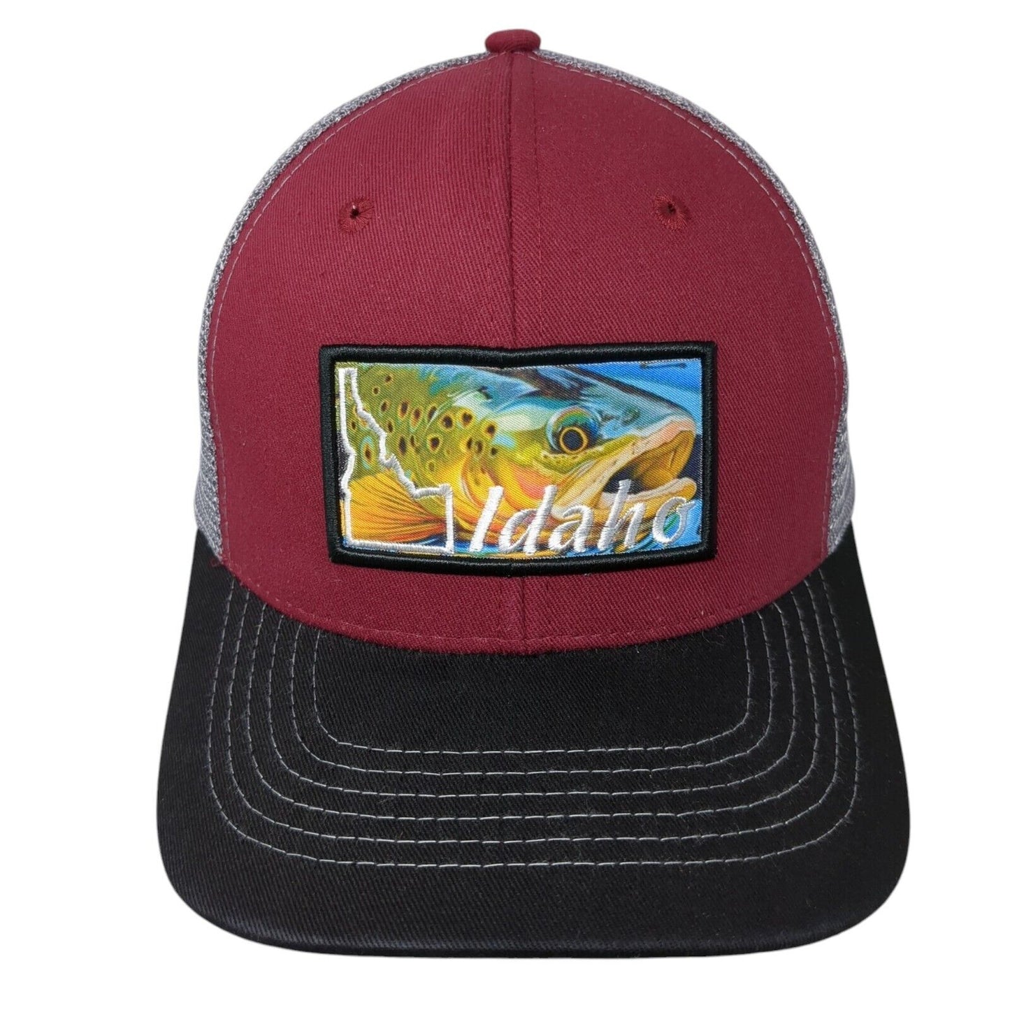 Idaho Snapback Trucker Hat Multi One Size Adjustable Embroidered Mesh Back