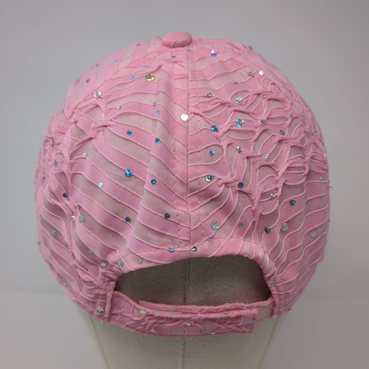 Unbranded Strapback Hat Pink One Size Sequin Bling Adjustable 6 Panel
