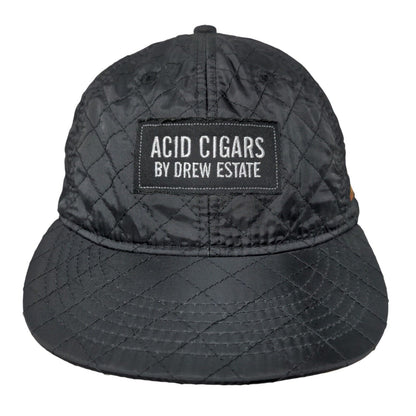 Acid Cigars By Drew Estate Patch Strapback Hat Black OSFA Quilted Adjustable