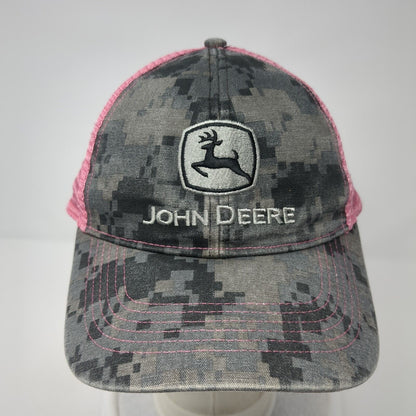John Deere Snapback Trucker Hat Camouflage OS Adjustable Embroidered Mesh Back