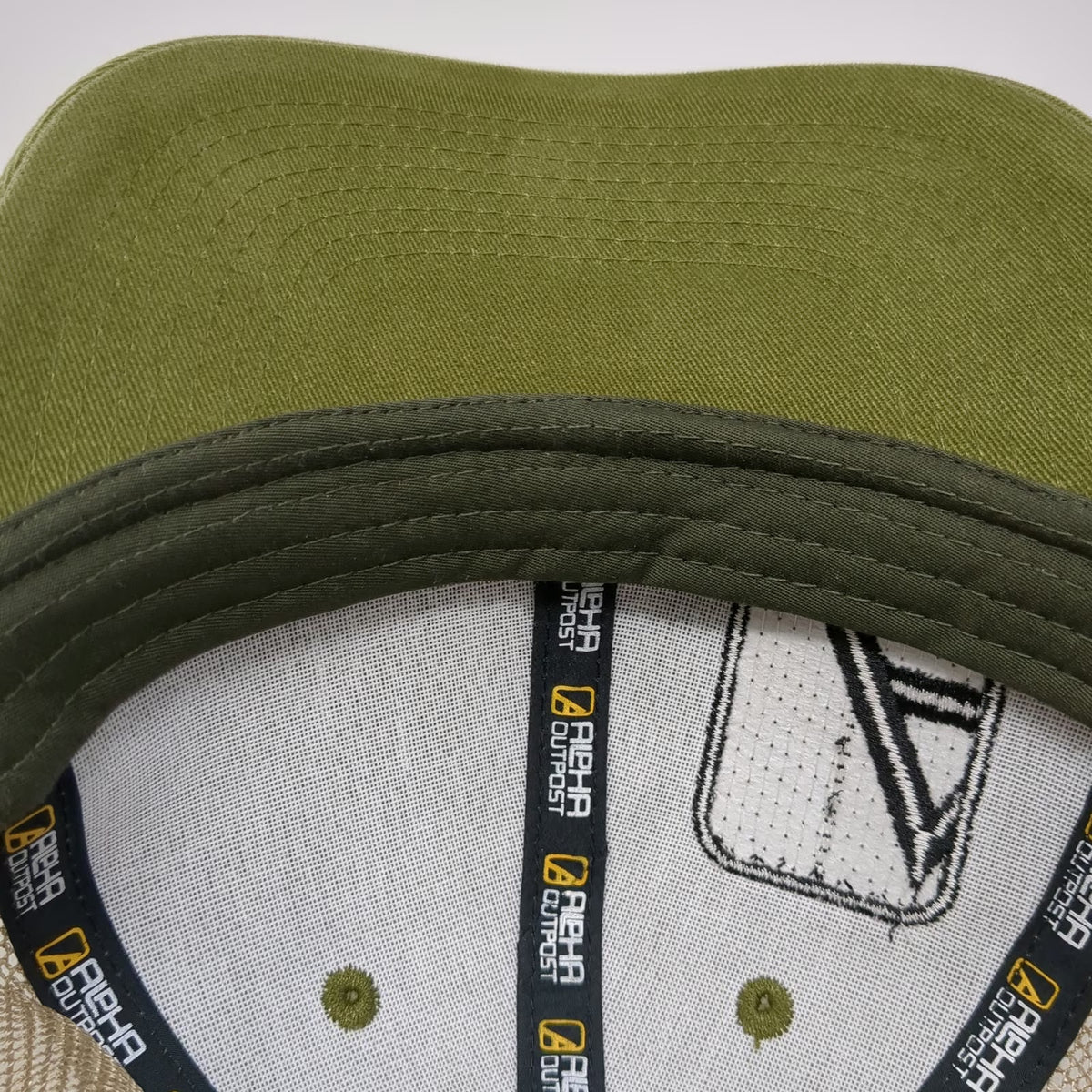 Alpha Outpost Trucker Hat Green One Size Mesh Back American Flag Patch Snapback