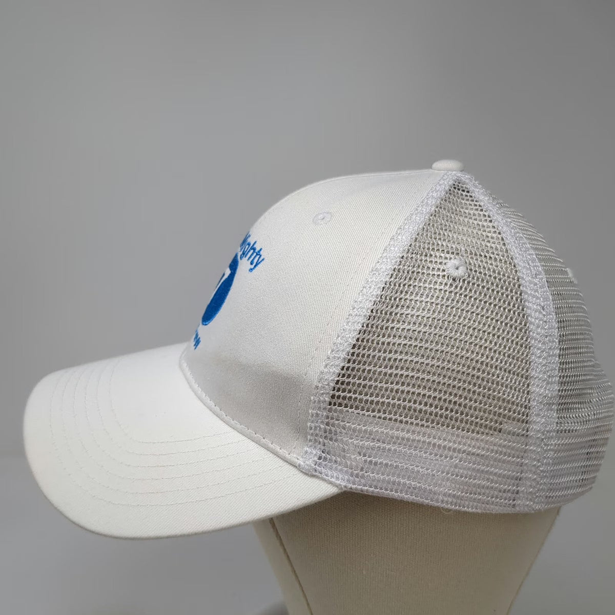 Big Trucker Hat White One Size The Mighty 7 Few Embroidered Snapback Mesh back