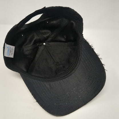 Image Solutions Strapback Hat Black One Size Adjustable Embroidered Logo