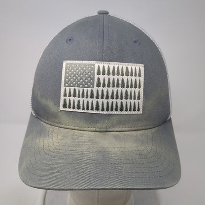 Columbia Tree Flag Fitted Baseball Cap Gray Medium Patriotic Mesh Back