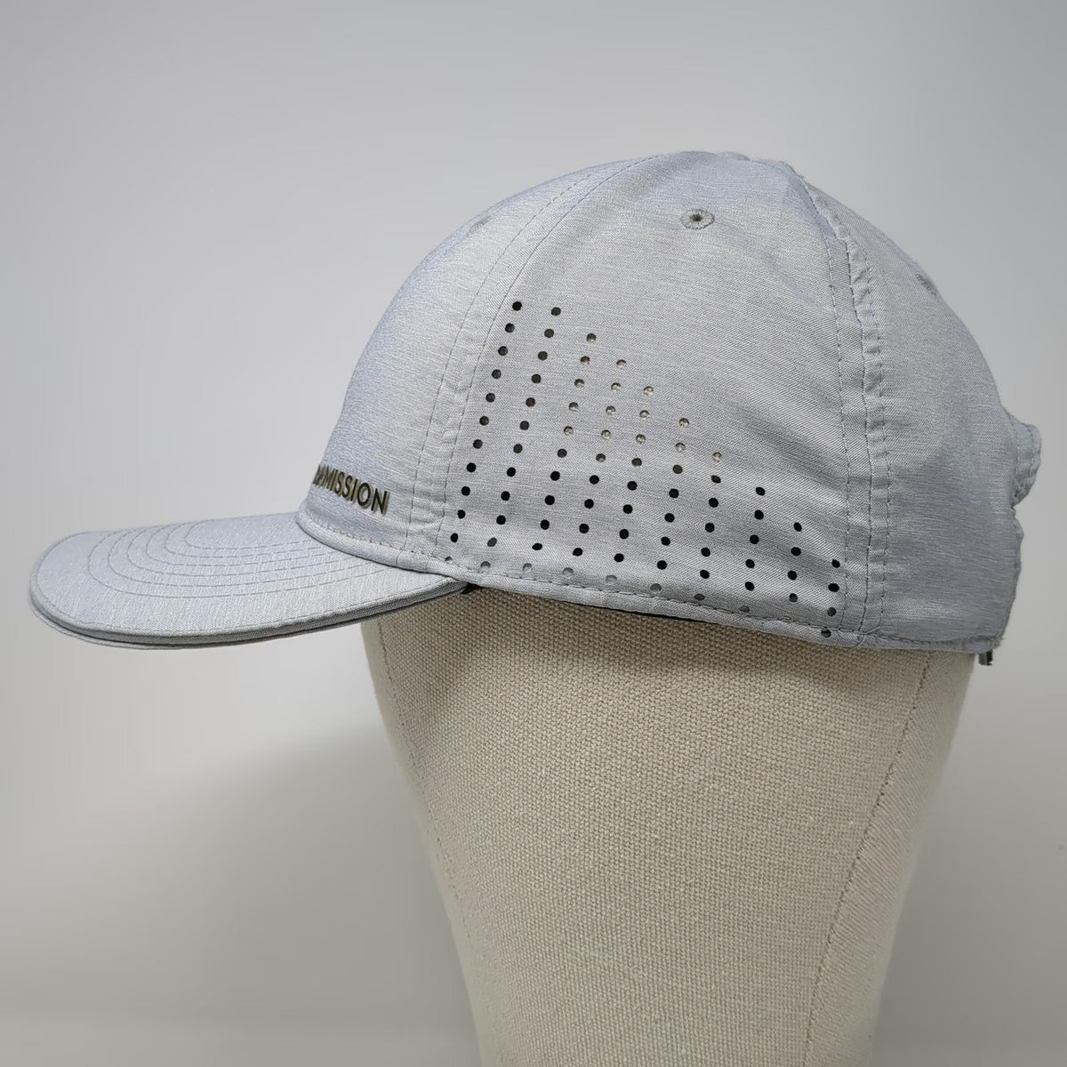 Mission Baseball Cap Gray One Size Cooling Laser Cut Ventilation Strapback Hat