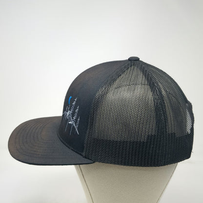 Pacific Headwear Trucker Hat Black One Size Snapback Mesh Camp Ida-Haven Trees