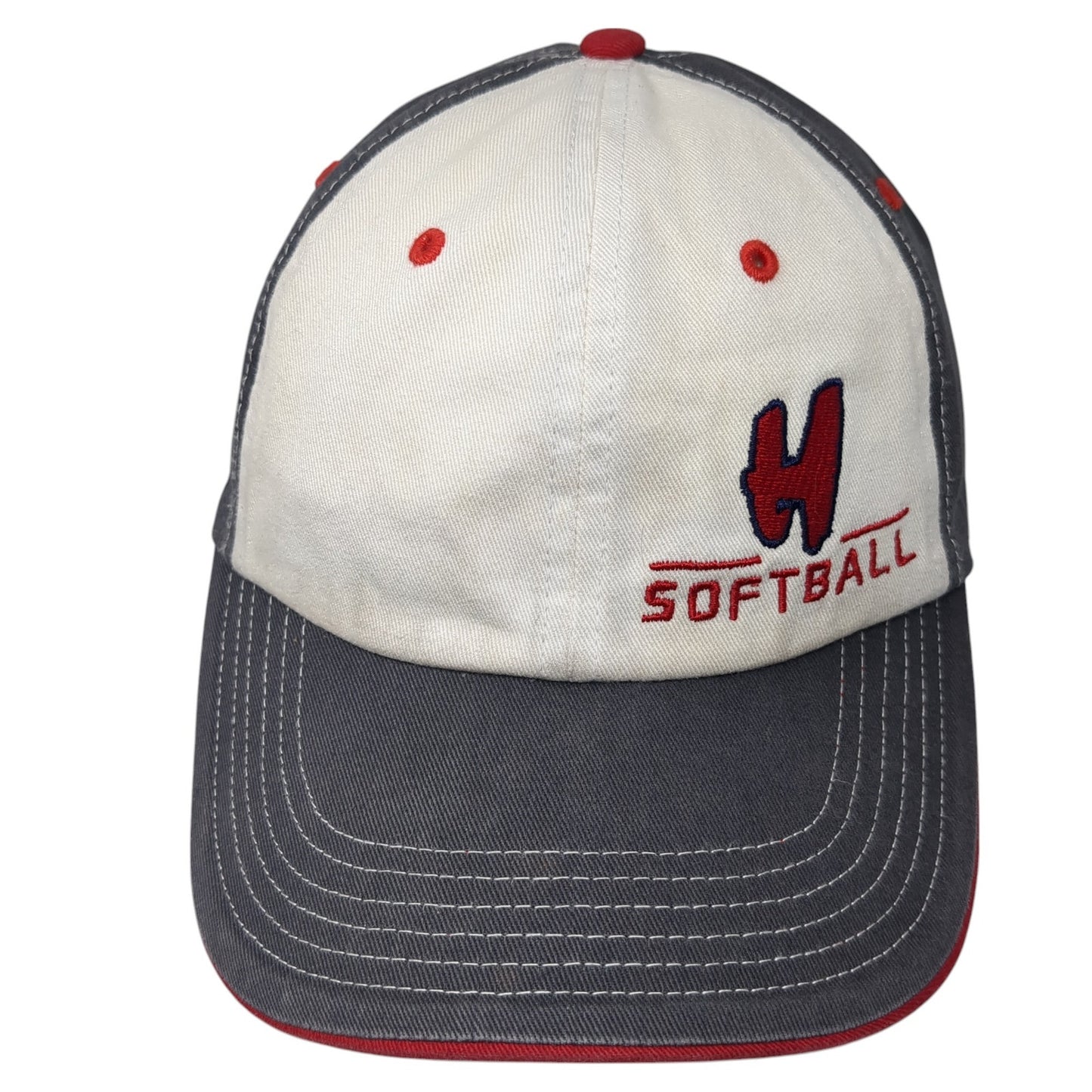 H Softball Strapback Hat Gray Large Adjustable Embroidered Richardson