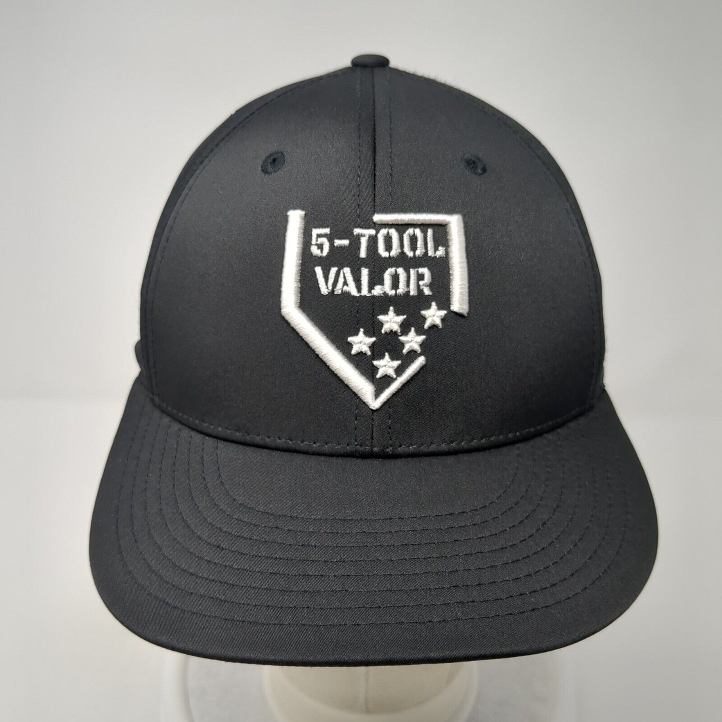 5-Tool Valor Fitted Hat Black S/M Embroidered Lightweight PTS30 Richardson