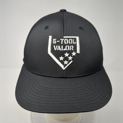 5-Tool Valor Fitted Hat Black S/M Embroidered Lightweight PTS30 Richardson