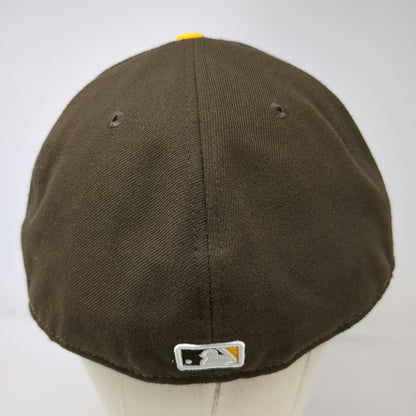 New Era San Diego Padres MLB Baseball Cap Brown Yellow 7 3/4 Fitted 59FIFTY Hat