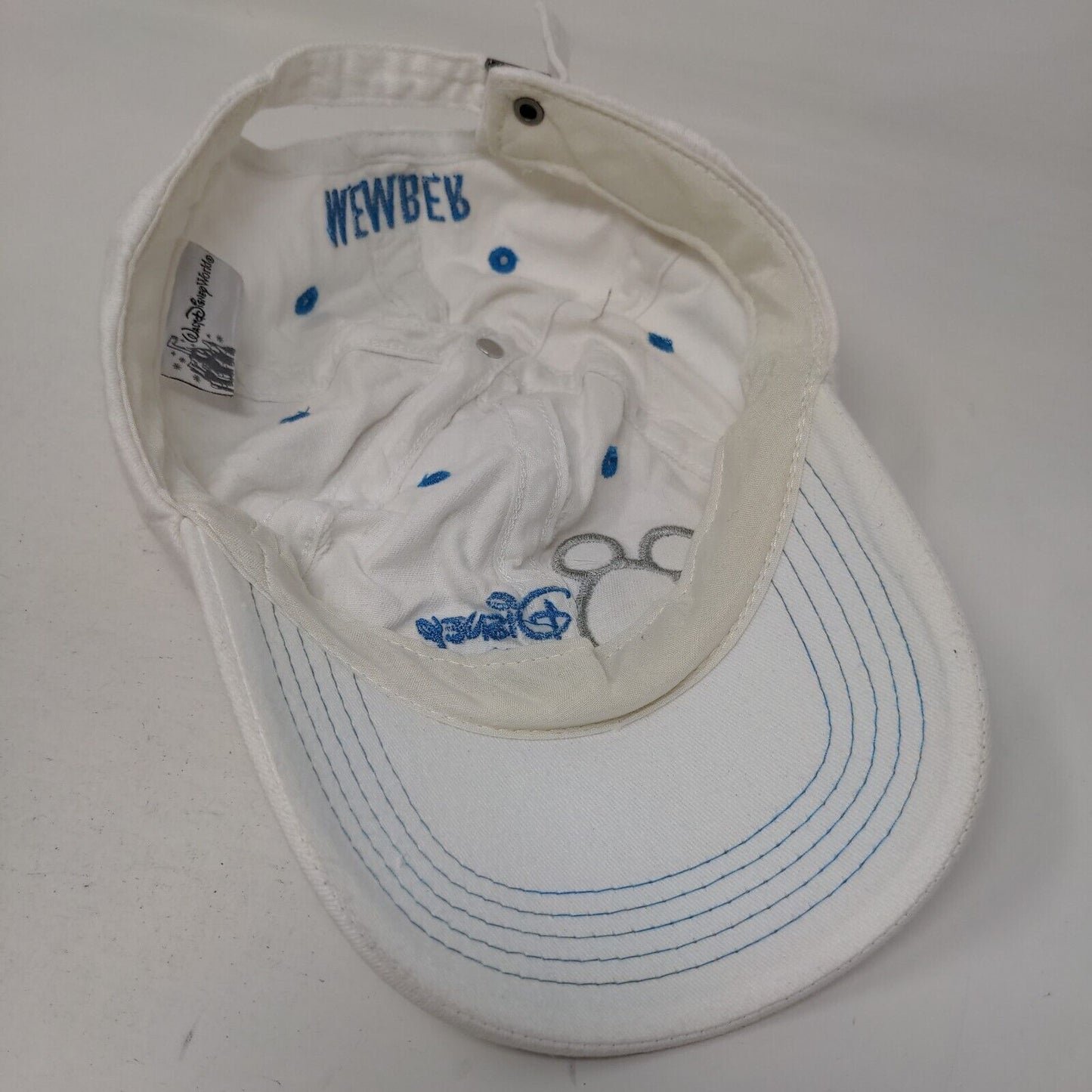 Disney Vacation Club Member Slideback Hat White OSFA Adjustable Embroidered