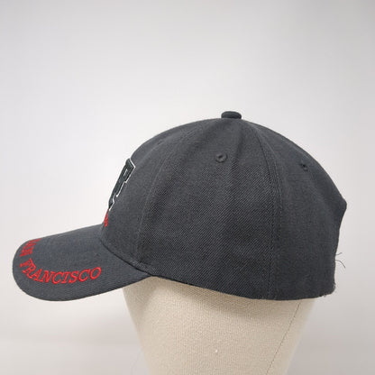 SF San Francisco Strapback Hat Gray One Size Adjustable Embroidered Lanza Cotton