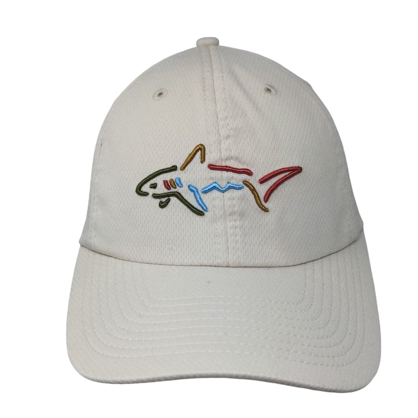 Greg Norman Shark Strapback Hat Tan OSFA Embroidered Adjustable