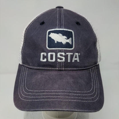 Costa Del Mar Snapback Trucker Hat Blue OSFA Mesh Back Fish Colorblock