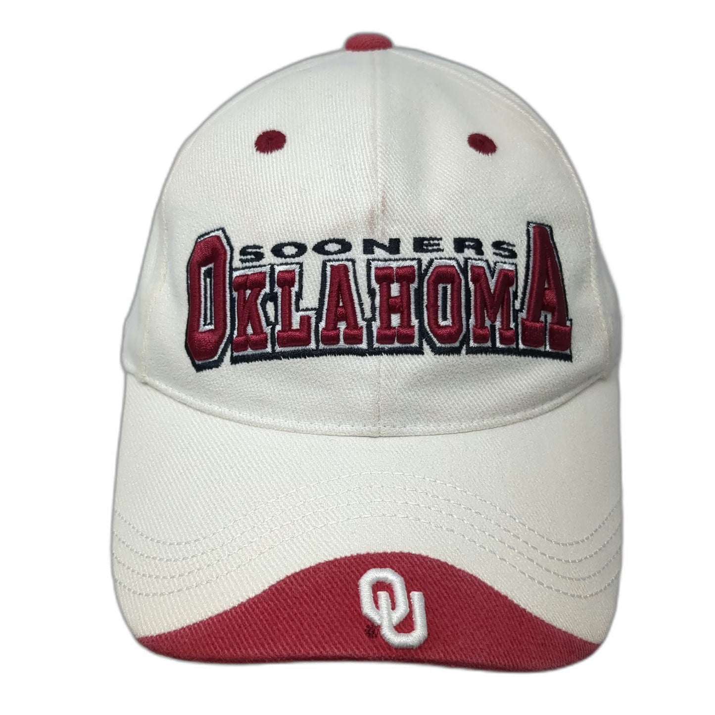 Oklahoma Sooners NCAA Top of the World Cap White One Size Strapback Embroidered