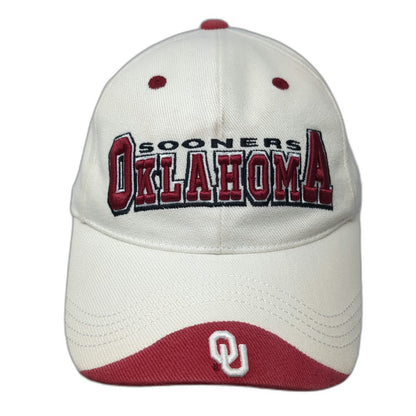 Oklahoma Sooners NCAA Top of the World Cap White One Size Strapback Embroidered