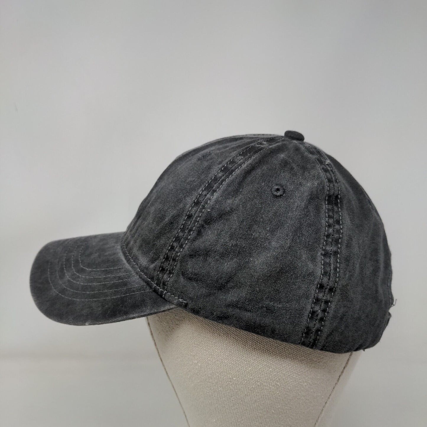 Unbranded Slideback Hat Black OSFM Adjustable Solid Vent Holes Blank
