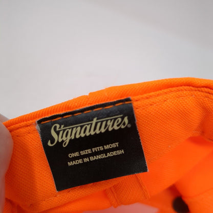 Signatures Snapback Hat Orange One Size Adjustable Vented Holes 6 Panel Blank