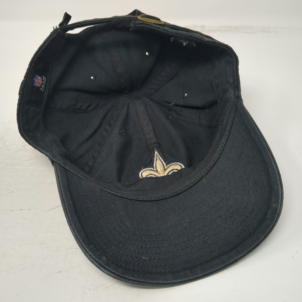 New Orleans Saints NFL '47 Black Cap One Size Hat Adjustable Strap Embroidered
